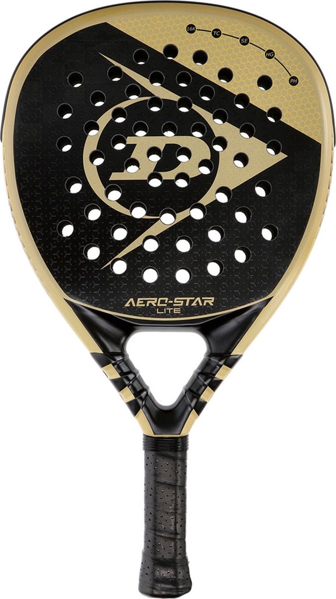 Dunlop Aero-Star Lite 16K (Diamant) - 2023 padel racket zwart/geel